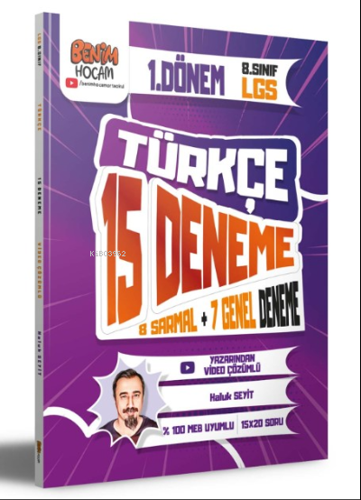  2023 LGS 1 Dönem Türkçe 15 Deneme Sınavı | 2023 LGS 1 Dönem Türkçe 15 Deneme Sınavı | Haluk Seyit | Benim Hocam Yayınları | 9786258263992 