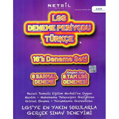  Netbil 8 Sınıf LGS Türkçe Periyot 20 li Deneme Seti | Kolektif | Netbil Yayıncılık | 9786257817370 | 