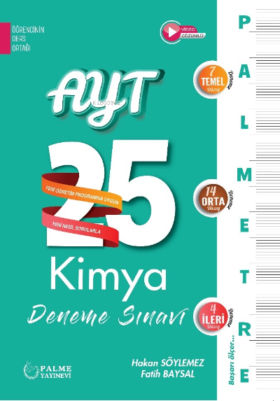 Palmetre AYT Kimya 25 Deneme Sınavı