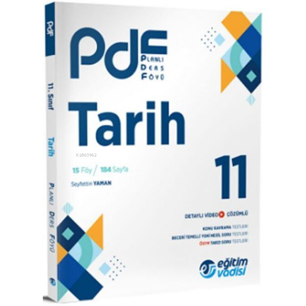  Eğitim Vadisi 11 Sınıf Tarih PDF Planlı Ders Föyü | Kolektif | Eğitim Vadisi Yayınları | 9786256911994 | 