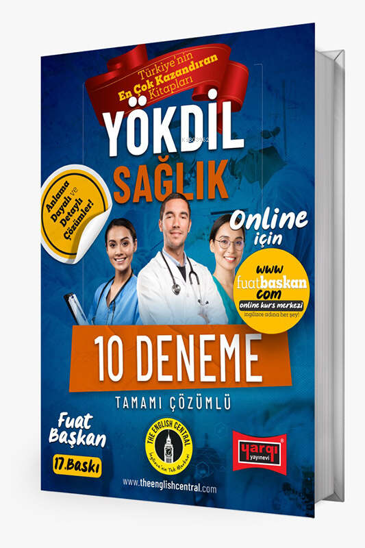  YÖKDİL Sağlık Tamamı Çözümlü 10 Deneme (16Baskı) | Fuat Başkan | Yargı Yayınevi | 9786254213915 | 