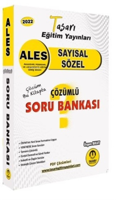  2022 ALES Sayısal Sözel Çözümlü Soru Bankası | 2022 ALES Sayısal Sözel Çözümlü Soru Bankası | Özgen Bulut | Cem Keser | İbrahim Doğan | Tasarı Yayınları | 9789944351911 