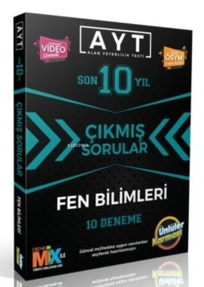 Ünlüler Karması Ayt Fen Bilimleri Tıpkı Basım 10 Karma Deneme (2012-2021)
