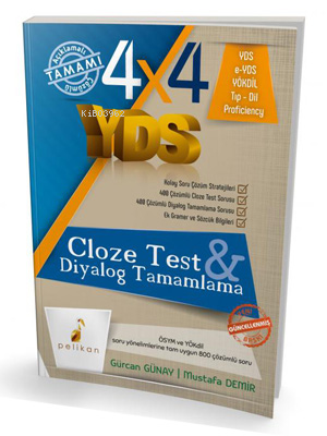 4x4 YDS Seti; Cloze Test Diyalog Tamamlama