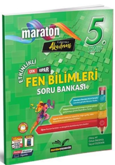  Maraton Akademi 5Sınıf Etkinlikli Fen Bilimleri Soru Bankası | Kolektif | Maraton Yayıncılık | 9786257225182 | 