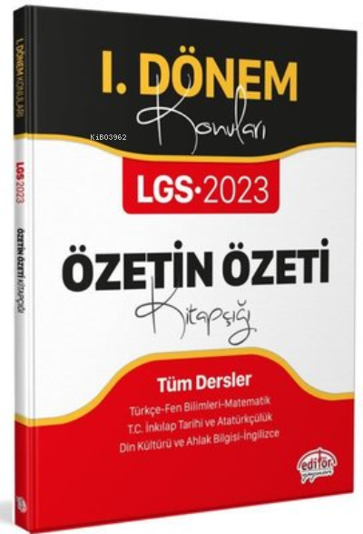 LGS 2023 Özetin Özeti Kitapçığı - Tüm Dersler - 1. Dönem Konuları