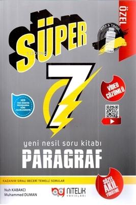 Nitelik Yayınları 7. Sınıf Paragraf Süper Yeni Nesil Soru Kitabı