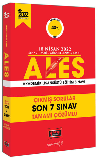  ALES Ekonomik Seri Son 7 Sınav Çıkmış Sorular (18 Nisan 2022 Sınavı Dahil) | Kolektif | Yargı Yayınevi | 9786254210006 | 