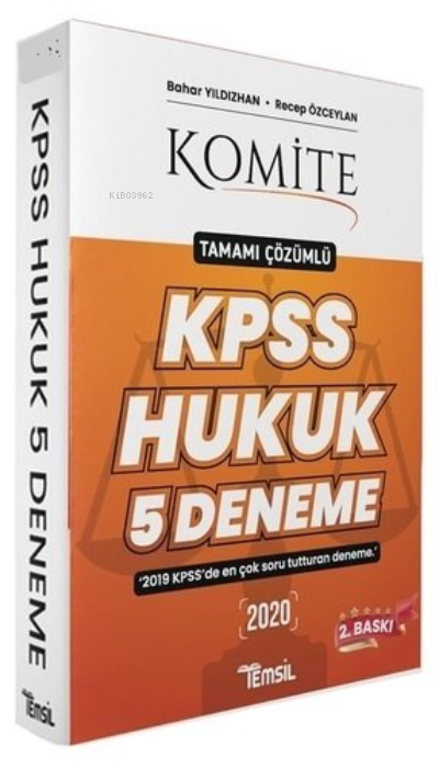 KPSS A Grubu Komite Hukuk 5 Deneme Çözümlü | KPSS A Grubu Komite Hukuk 5 Deneme Çözümlü | Bahar Yıldızhan | Temsil Kitap | 9786057731593 
