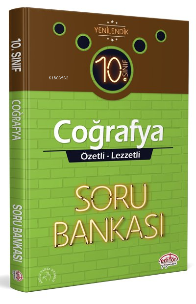  10 Sınıf Vip Coğrafya Özetli Lezzetli Soru Bankası | 10 Sınıf Vip Coğrafya Özetli Lezzetli Soru Bankası | Kolektif | Editör Yayınevi | 9786052803745 