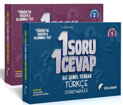  ÖABT Türkçe Öğretmenliği 1 Soru 1 Cevap ile Genel Tekrar Seti | Yekta Özdil | Özdil Akademi | 9786057039255 | 