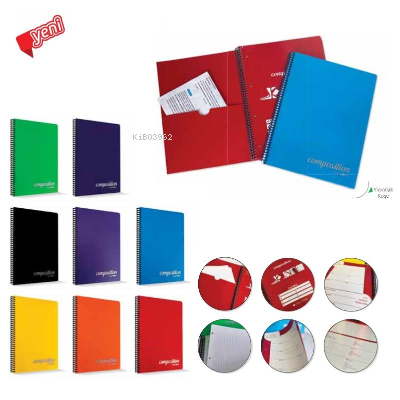 Composition A4 120 Yp Çizgili Pp Kapak Spiralli Defter