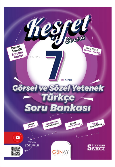 Günay 7. sınıf Keşfet Görsel ve Sözel Yetenek Soru Bankası
