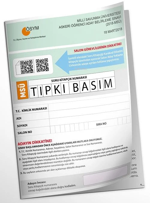 MSÜ 2018 ÖSYM Tıpkı Basım Türkiye Geneli Dijital Çözümlü Çıkmış Soru Kitapçığı | Kolektif | İNFORMAL YAYINLARI | 9786258433388 | 