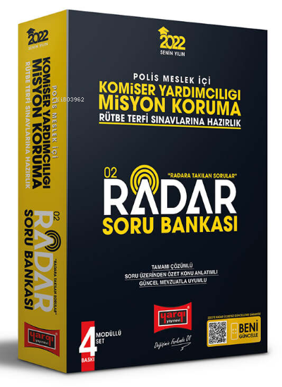YARGI 2022 Polis Meslek İçi Komiser Yardımcılığı Misyon Koruma Radar Soru Bankası;4 Modüllü Set