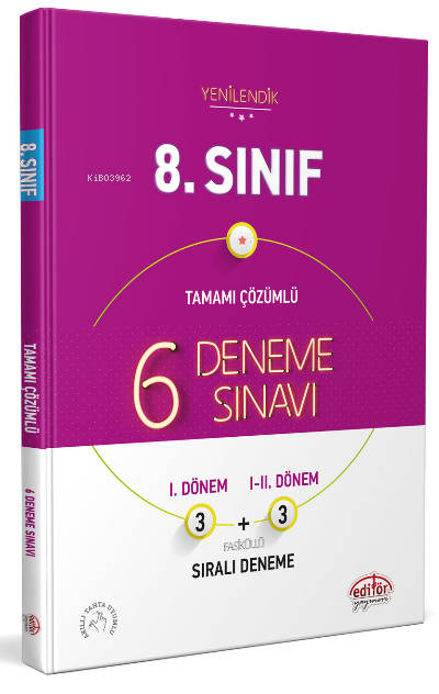 8.Sınıf Tamamı Çözümlü 6 Deneme Sınavı