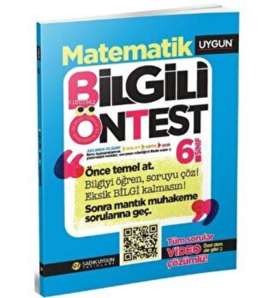  6Sınıf Bilgili Ön Test Matematik | Kolektif | Sadık Uygun Yayınları | 9786052362976 | 