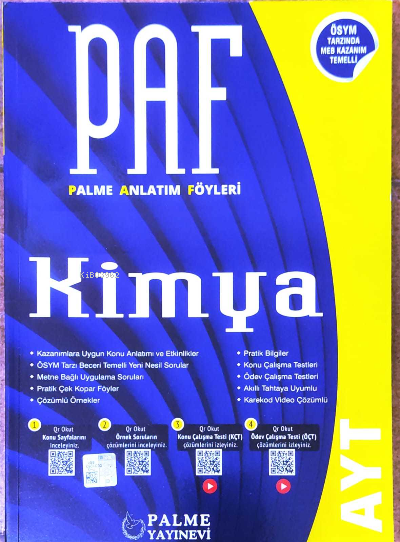  Palme Paf Yks Ayt Kimya Konu Kitabı *Kurumsal* | Kolektif | Palme (Hazırlık) | 9786052825952 | 