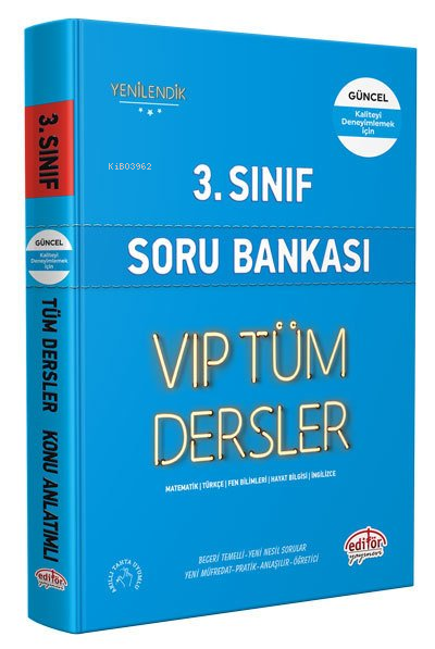 Editör Vip 3. Sınıf Tüm Dersler Soru Bankası Mavi Kitap Kamp: