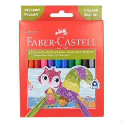  FCastell Keçeli Kalem Fırça Uçlu Comfort 12Li | FCastell Keçeli Kalem Fırça Uçlu Comfort 12Li | Faber Castell | 8681241190549 