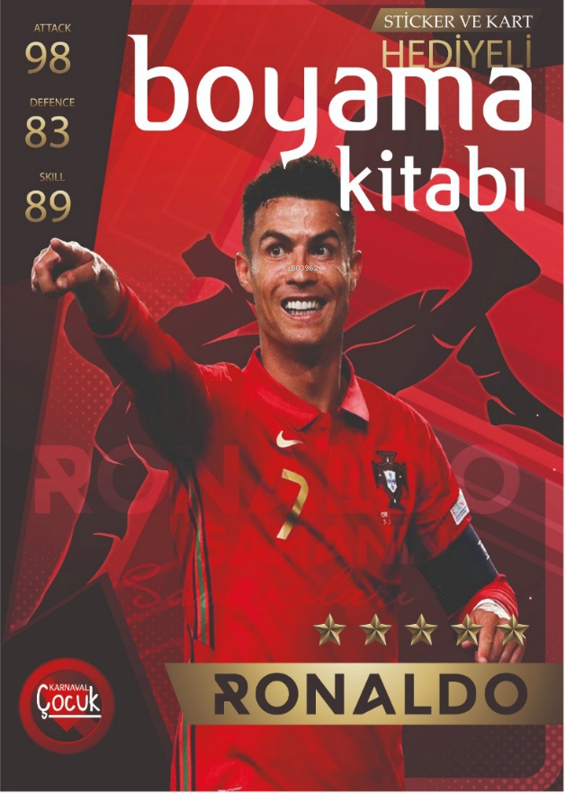 Ronaldo - Sticker ve Kart Hediyeli Boyama Kitabı