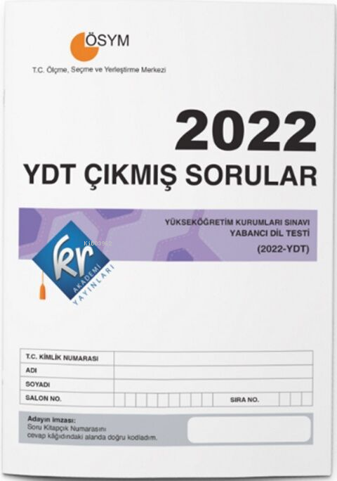 KR Akademi 2022 YDT Tıpkı Basım Çıkmış Sorular
