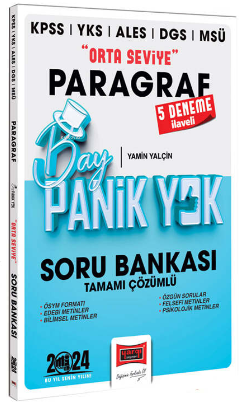 Yargı 2024 KPSS YKS MSÜ Bay Panik Yok Paragraf Orta Seviye Tamamı Çözümlü Soru Bankası
