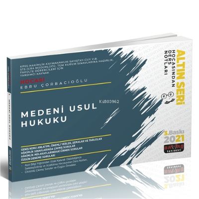  Medeni Usul Hukuku Hocasından Ders Notları 2021 | Medeni Usul Hukuku Hocasından Ders Notları 2021 | Ebru Çorbacıoğlu | Savaş Yayınevi | 9786257127929 