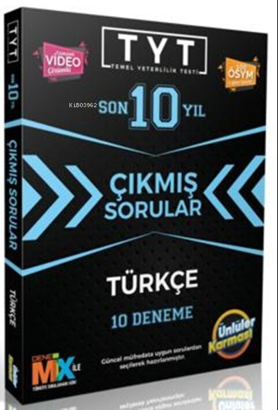 Ünlüler Karması Tyt Türkçe Tıpkı Basım 10 Karma Deneme (2012-2021)