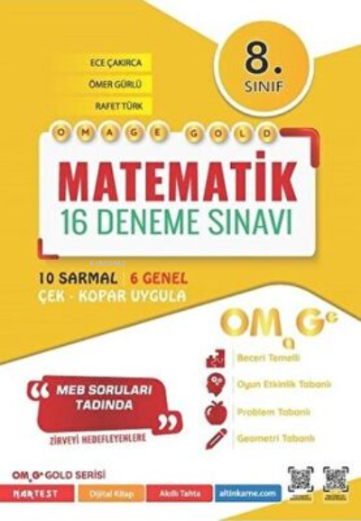 8. Sınıf Omage Gold Matematik 16 Deneme Sınavı