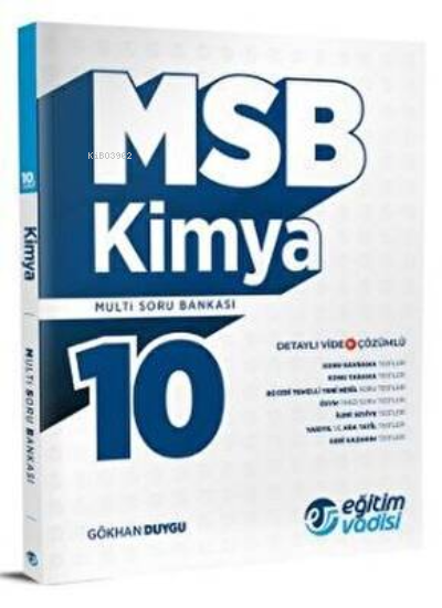 Eğitim Vadisi 2023 10. Sınıf Kimya Güncel MSB Multi Soru Bankası