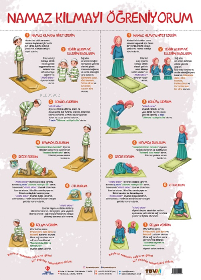  Namaz Kılmayı Öğreniyorum Poster | Kolektif | Türkiye Diyanet Vakfı Yayınları | 9786257205122 | 