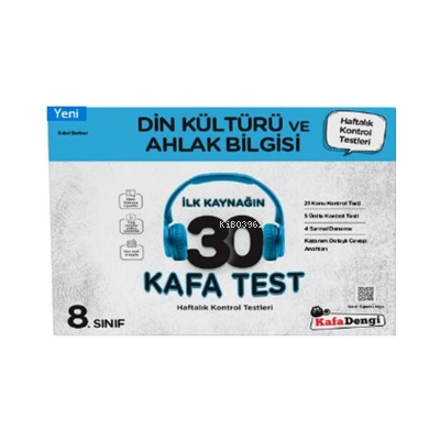 KafaDengi 8. Sınıf Din Kültürü ve Ahlak Bilgisi 30 Kafa Test( Haftalık Kontrol Testleri + Sarmal Deneme)