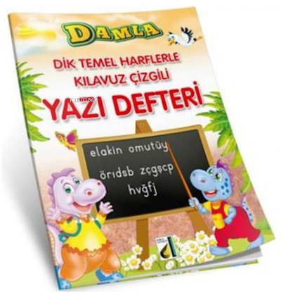 Dik Temel Harflerle Kılavuz Çizgili Yazı Defteri (Orta Boy)