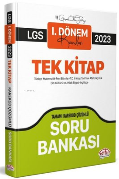 LGS 2023 Tek Kitap - 1. Dönem Konuları - Tamamı Karekod Çözümlü Soru Bankası