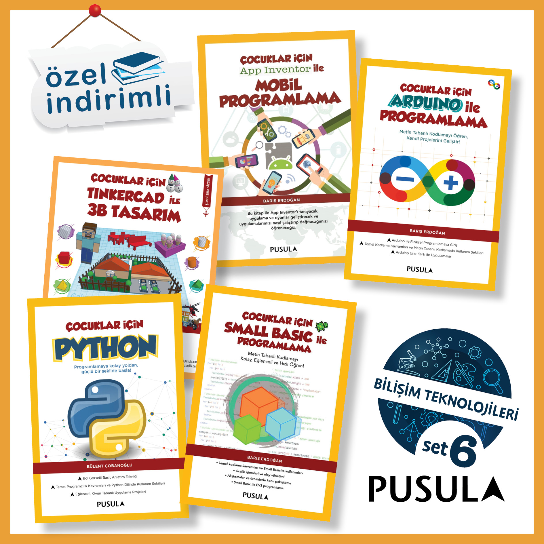  Bilişim Teknolojileri Seti | Bilişim Teknolojileri Seti | Bülent Çobanoğlu | Barış Erdoğan | Özge Sağlam Şahin | Pusula Yayıncılık | 9789757092881 