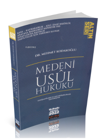  Medeni Usul Hukuku Konu Anlatımlı | Mehmet Kodakoğlu | Savaş Yayınevi | 9786257483988 | 