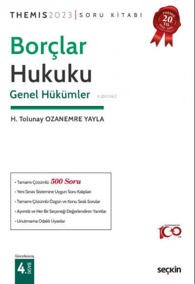 Themis Borçlar Hukuku Genel Hükümler | H Tolunay Ozanemre Yayla | Seçkin Yayıncılık | 9789750283444 | 
