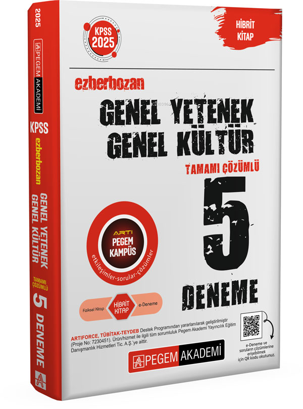 Pegem Akademi 2025 KPSS Genel Yetenek Genel Kültür Ezberbozan Tamamı Çözümlü 5 Deneme