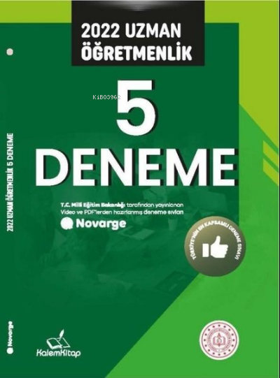  2022 Uzman Öğretmenlik 5 Deneme | 2022 Uzman Öğretmenlik 5 Deneme | Kolektif | Kalem Kitap | 9786057167330 