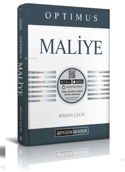  KPSS A Grubu Optimus Maliye Konu Anlatımı | Birhan Çelik | Pegem Akademi Yayıncılık | 9780202200101 | 
