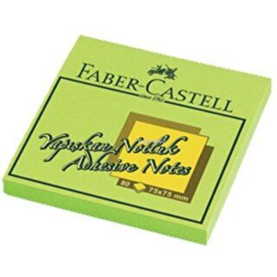  Faber Castell Yapışkan Notluk 75x75mm FosforYeşil | Faber Castell | 4044355771112 | 