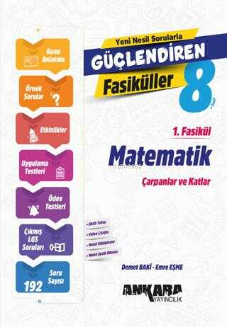  Ankara Yayıncılık 8 Sınıf Matematik Güçlendiren 1 Fasikül | Ankara Yayıncılık 8 Sınıf Matematik Güçlendiren 1 Fasikül | Demet Baki | Emre Eşme | Ankara Yayıncılık (Hazırlık) | 9786256711679 