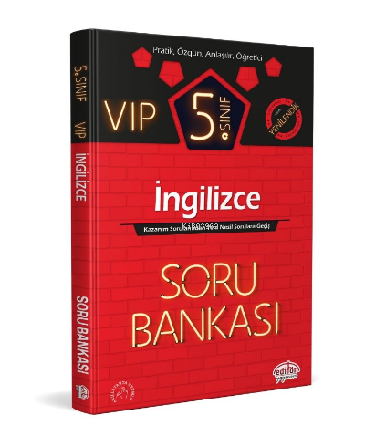  5 Sınıf Vip İngilizce Soru Bankası | 5 Sınıf Vip İngilizce Soru Bankası | Turgut Meşe | Editör Yayınevi | 9786052804896 