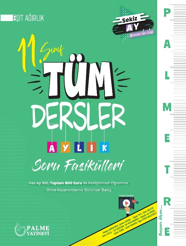 11. Sınıf Eşit Ağırlık Tüm Dersler Aylık Çalışma Fasikülleri