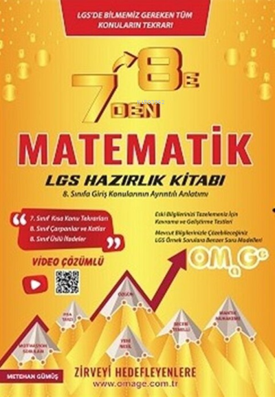  7 den 8 e LGS Matematik Hazırlık Kitabı | Kolektif | Omega (Hazırlık) | 9786058191594 | 