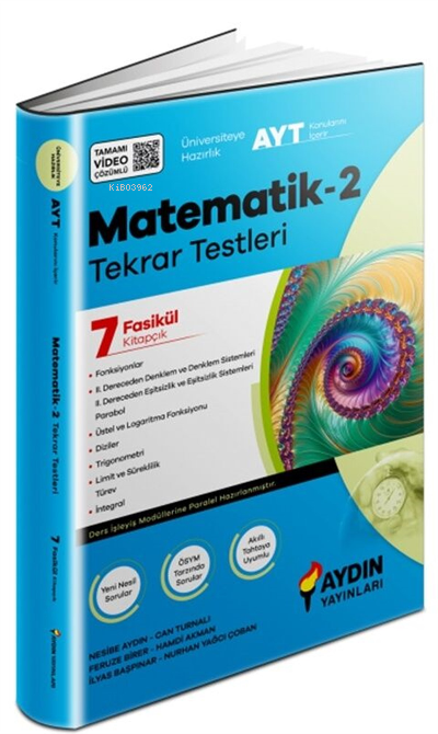  Aydın AYT Matematik Tekrar Testleri | Can Turnalı | Aydın Yayınları | 9786050659238 | 