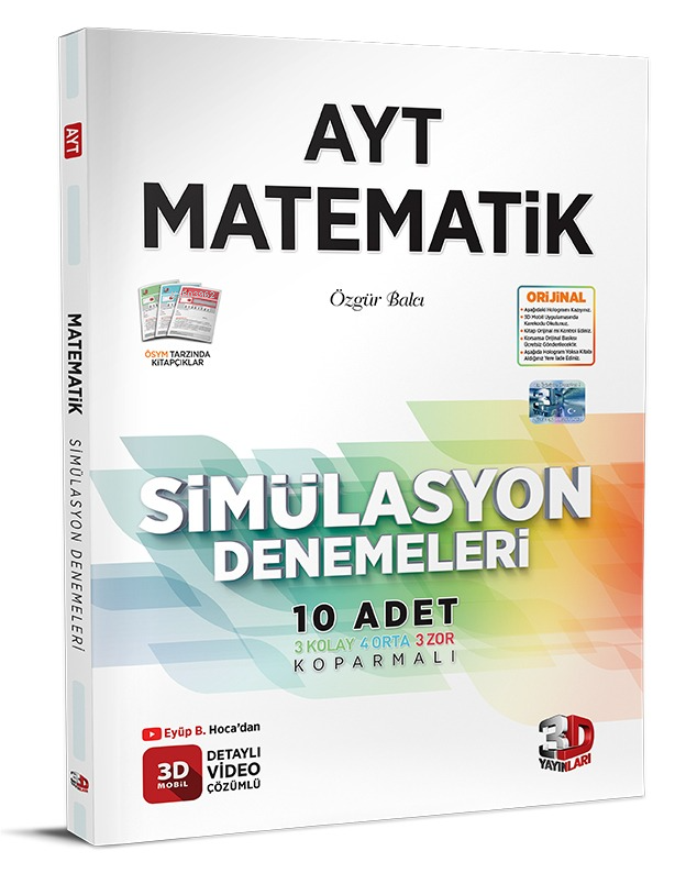 3D Yayınları AYT Matematik Simülasyon 10 lu Denemeleri