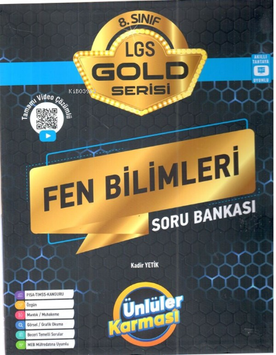  Ünlüler Karması 8 Sınıf Gold Fen Bilimleri Soru Bankası | Kolektif | Ünlüler Karması Yayınları | 9786057077455 | 