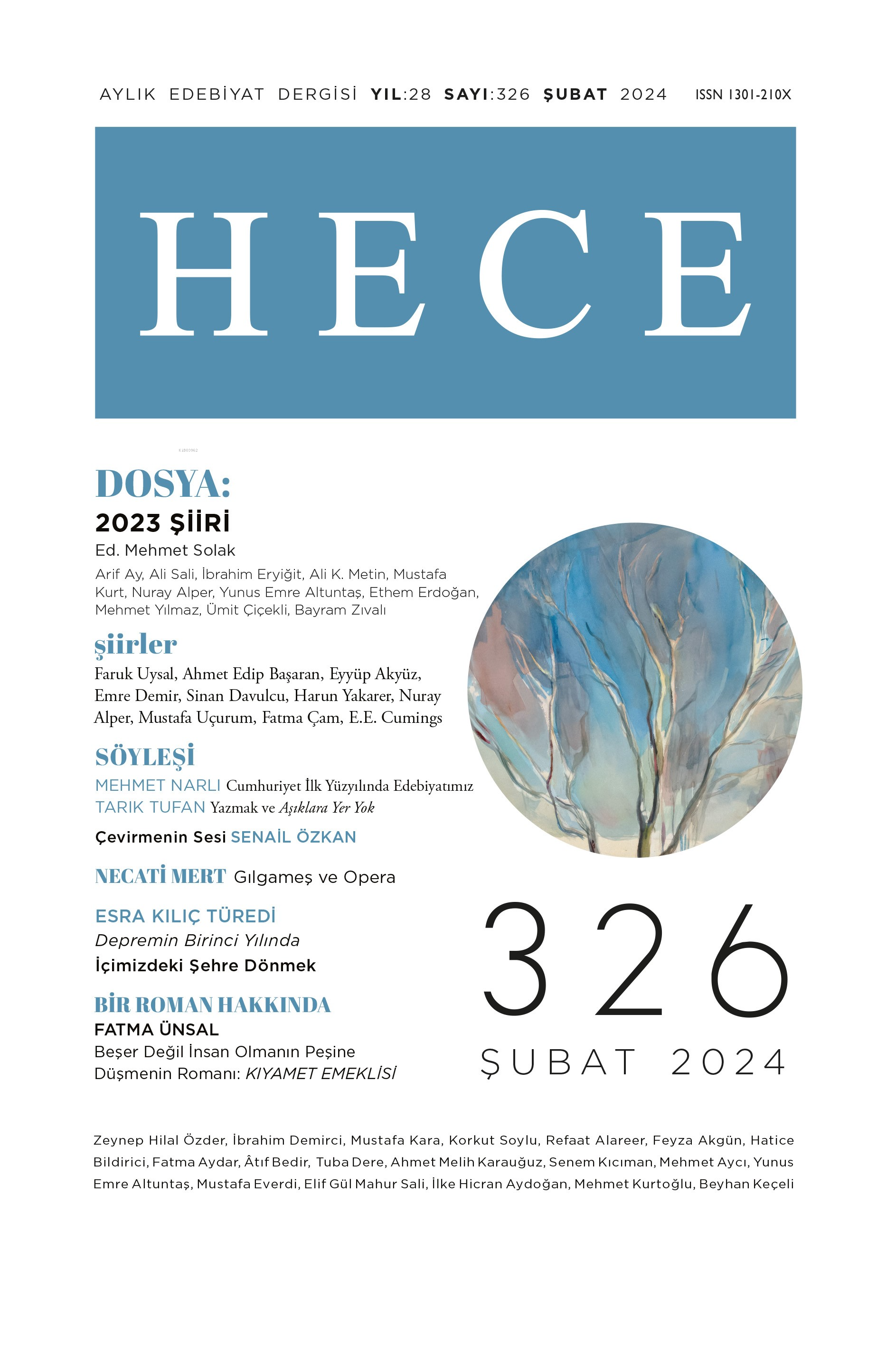 Hece Öykü Sayı: 326;Aylık Edebiyat Dergisi